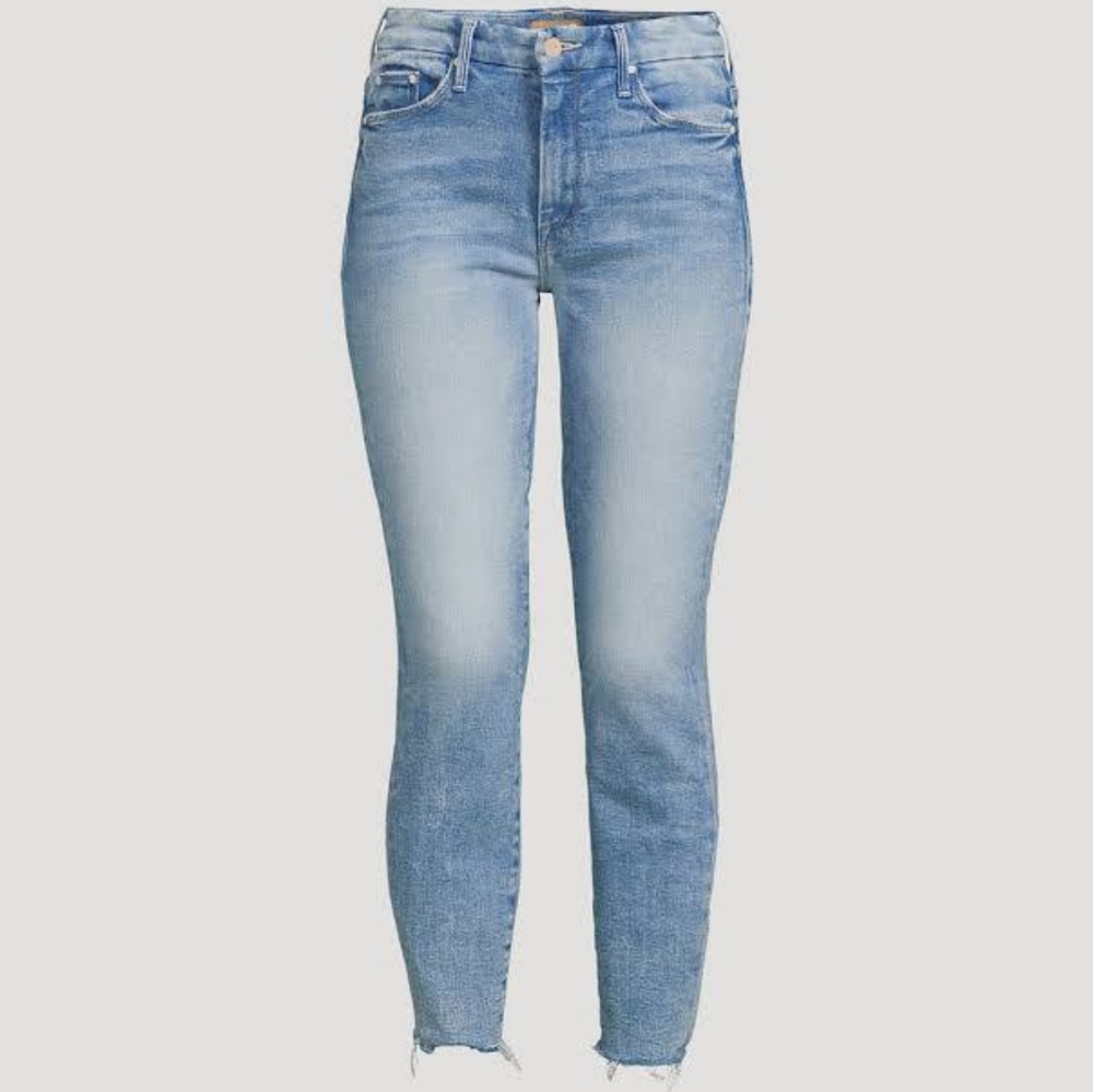 Mother High Rise Looker Ankle Fray